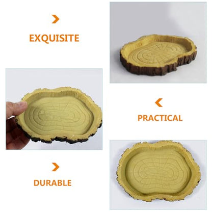 Sosoport 2pcs Resin Reptile Food Feeding Container and Tortoise Water Dish for Terrarium, Multifunctional Pet Food Storage Basin Suitable for Lizards, Tortoises, and Small Crawling Pets