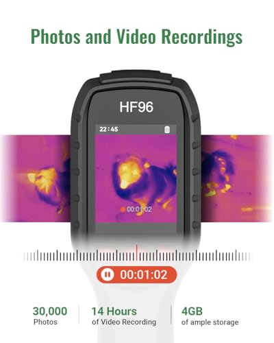 HF96 Thermal Camera with AI Scene Detection, Laser Pointer, -4°F~1022°F | 240x240 Super Resolution, Thermal Imaging Camera for HVAC Electrical Building Inspection,25Hz Infrared Camera,11h Runtime