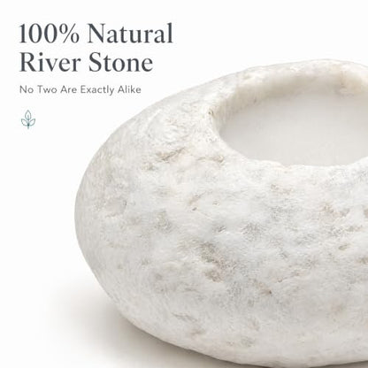 3 Pack White Pebble Plant Weights for Aquarium, Natural Drilled Stone Plant Anchors with 1.2 Inch Hole & Foam Sponge, Aquatic Plant Holders for Fish Tank, Terrarium, Succulent Planter - color: 1.2″ Hole 6pcs