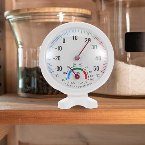 Homoyoyo 2pcs Analog Thermometer Hygrometer Dial 75mm Mini Temperature Humidity Gauge for Indoor Use Fridge Humidifier Reptile Tank Accurate Humidity Tester