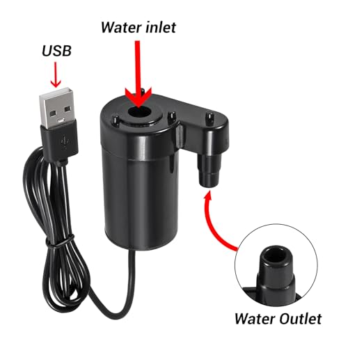 5PCS USB water pump,DC 3-5V USB Micro Submersible Mini Low Noise Brushless Water Pump for Aquariums Fish Tank Pond Fountain Hydroponics Garden