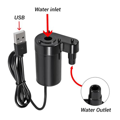 5PCS USB water pump,DC 3-5V USB Micro Submersible Mini Low Noise Brushless Water Pump for Aquariums Fish Tank Pond Fountain Hydroponics Garden