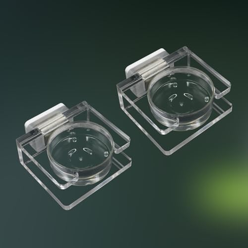 2 Pack Jumping Spider Feeding Dish - Transparent Acrylic Magnetic Tarantula Food Bowl and Water Dish - Enclosure Accessories for Small Spiders - size: 2 Pack
