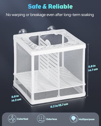 Pawfly Fish Tank Breeder Net Aquarium Fish Breeder Box with Nylon Mesh & Suction Cups Separation Net Small Fish Fry Hatchery Incubator Hatching Box for Baby Fish Shrimp Betta - size: Small