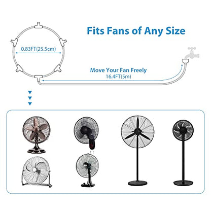 lifeegrn Misting Cooling System: Outdoor Mister System for Patio, 20 FT Misting Line+5 Mist Nozzles+3/4" Brass Adapter Garden Trampoline Greenhouse - size: 20 FT