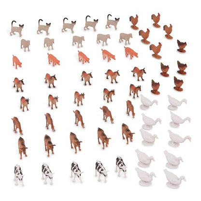 Terra by Battat Farm Animals Toy Tube, 60 Mini Figures, 12 Designs, Tubes | 60 plastic farm animal toys in a storage tube with 12 realistic designs; cow, pig, goat, sheep and more, Animals; 3+ Years - style: Terra Mini Farm Animals in Tube