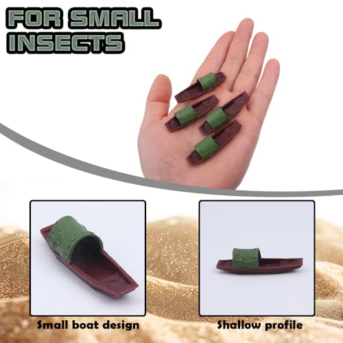 4 Pcs Cricket Feeder Hermit Crab Hideout Climbing Toy Terrarium Decoration for Hermit Crab Snail Cricket Insects
