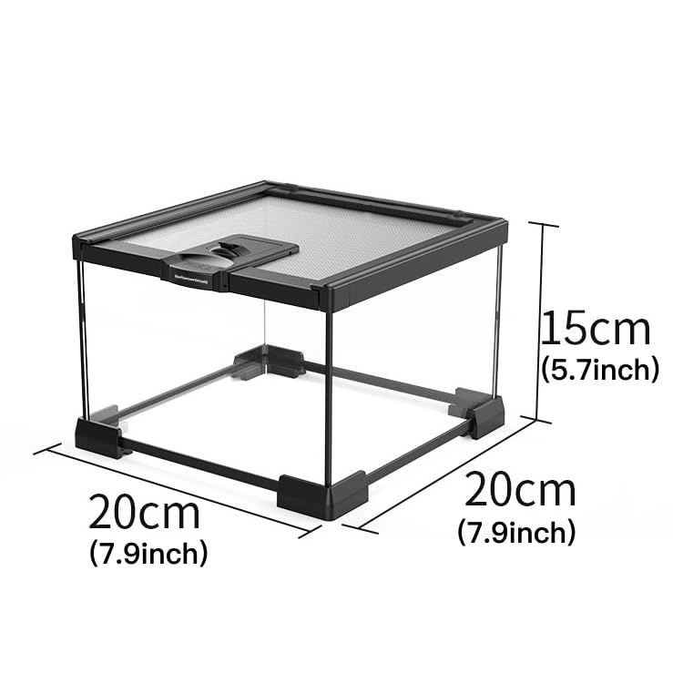 AWXZOM Mini Reptile Glass Terrarium Tank, cage for Tarantula Sling Geckos, Frog, Lizards, Chameleons,Turtles Snake Snail Insect Hermit Crab Isopods Reptiles Enclosure (7.9x7.9x5.7inch) - size: 7.9x7.9x5.7inch