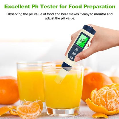 Pious PH Tester Digital, 5 in 1 PH Meter for Water/Salinity Meter/tds/ec/Thermometer, Pool Salt Tester with Constant Temperature Compensation, Suitable for Drinking Water Swimming Pools Aquariums