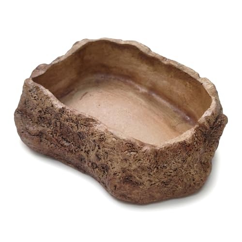 VelTherm Escape-Proof Reptile Bowl, Small Worm Dish with Smooth Vertical Inner Wall for Mealworms, Weighted Anti-Tip Food and Water Dish for Leopard Geckos, Small Lizards