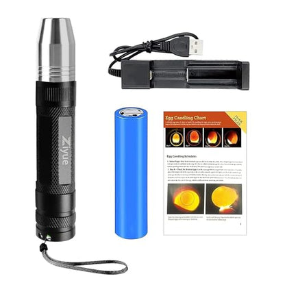 Egg Candler Light Rechargeable USB Eggs Candling Tester | Candling light for chicken eggs, egg checker incubator 5 modes, USB charging, for chicken duck quail dark eggs. - color: Black