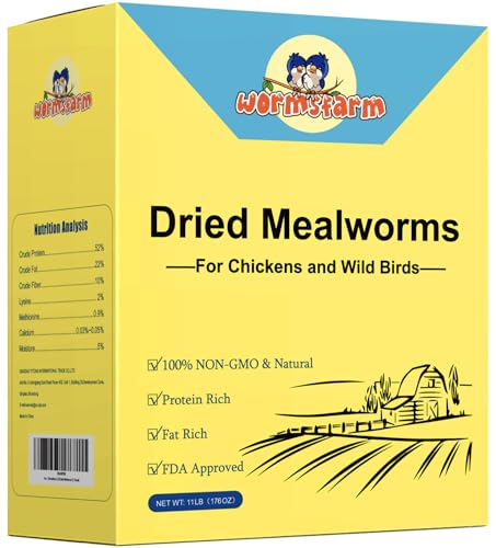 11lb Dried Mealworms for Wild Birds,Treats for Chickens,Laying hens - size: 11 Pound (Pack of 1)