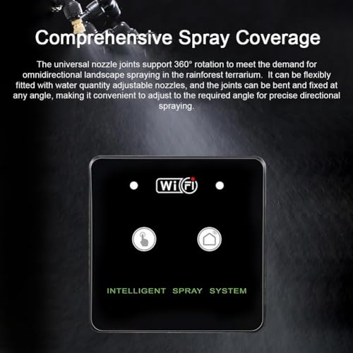 WiFi Terrarium Misting System, 360° Rotating Spray Nozzle with Timed Control, Automatic Humidifier Kit Rainforest Plant Reptile, USB Powered(4 nozzle) - size: 4 nozzle