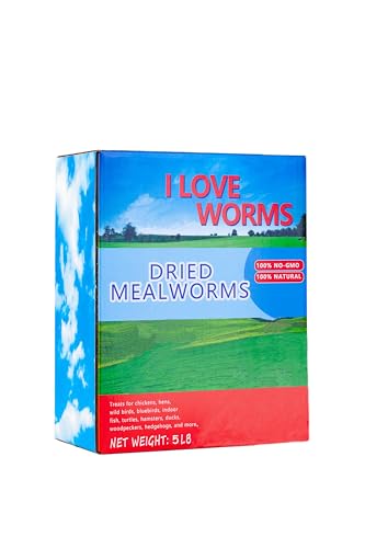 I LOVE WORMS Dried Mealworms (5lb), Wild Bird Food, High-Protein Mealworms for Bluebirds, Chickens, Ducks, Reptile, Tortoise, Amphibian, Lizard - size: 5 Pound (Pack of 1)
