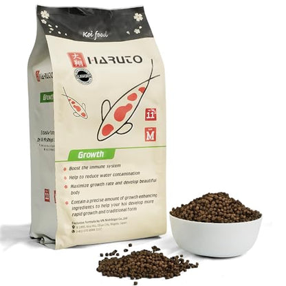 HARUTO Koi Food Growth Silk Worm 11lb - Body Growth & Protein Formula | Silkworm powder formula - high protein koi food supporting body development, healthy scales & clear water pond feeding.