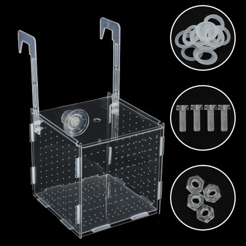 Fish Breeder Box for Fish Tank, Acrylic Fish Tank Divider, Easy to Install, 5.91"x5.91"x5.91", Clear, 1 Set - size: 5.91"x5.91"x5.91"