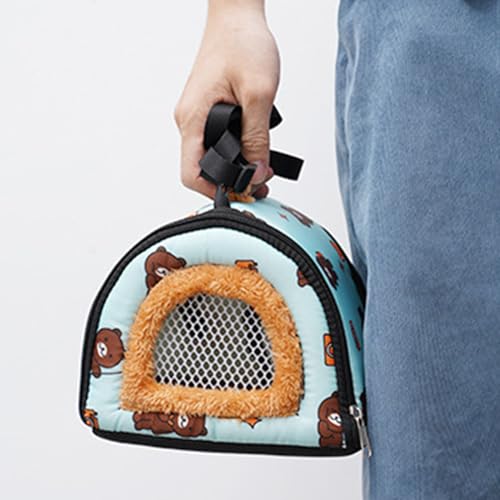 Animal Carrier Bag Cold-Weather Winter Pouch | Bunny Travel Carrier for Camping Moving Commuting Chinchilla Chameleon Reptile Lizards Leopard Gecko - color: Orange