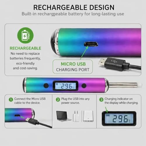 Real-time Temperature Reading Device, Digital thermocouple Thermometer Kits - Rainbow - color: Rainbow