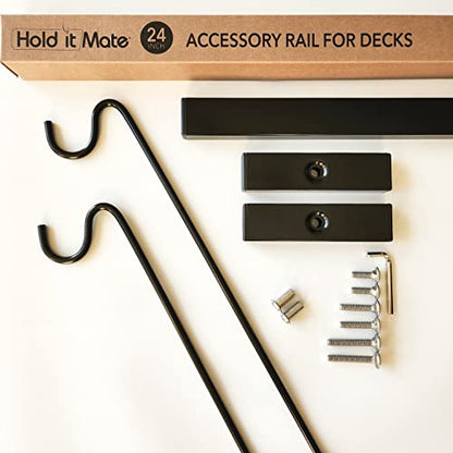 Long Hook Kits Ideal for Bird Feeders, Lighter Flower Baskets, Chimes, etc. for Vertical Spindled Deck Railings Only ((2) 34" on a 24" Mount) - size: (2) 34" on a 24" Mount