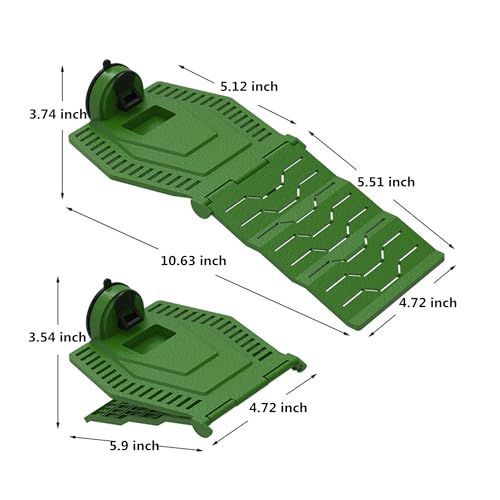 Turtle Resting Basking Platform, Foldable Turtle Ramp, Tortoise Climbing Ladder Resting Terrace for Frog Terrapin Reptiles Amphibian Habitat Hideouts Aquarium Decor Floating Dock (Green, M) - size: M