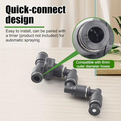 DONGKER Reptile Misting Nozzles,1/2PCS 360° Adjustable Reptile Mister Spray Nozzle Connect 1/4'' Tub for Rainforest GreenhouseTank Pet Cooling - color: 1PCS
