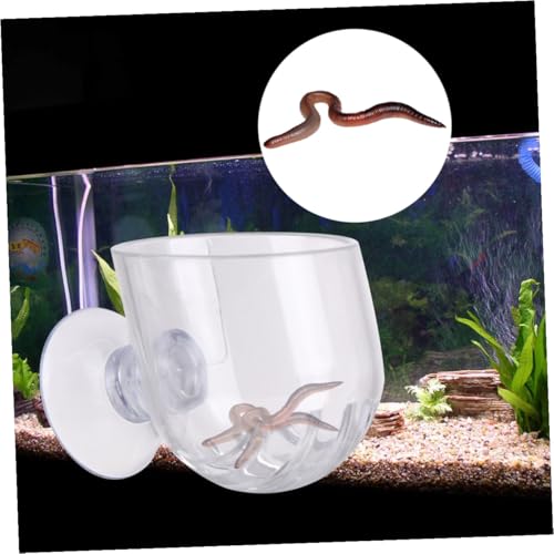 Red Acrylic Automatic Fish Feeder Cup for Aquarium Shrimp and Fish Feeding Worms Small Red Feeding Dish Suitable for Tank Use