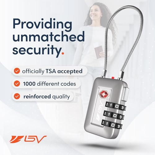 TSA Accepted Luggage Travel Lock, Set-Your-Own Combination Lock for School Gym Locker, Luggage Suitcase Baggage Locks, Filing Cabinets, Toolbox, Case (Silver, 2 Pack) - color: Silver 2-Pack