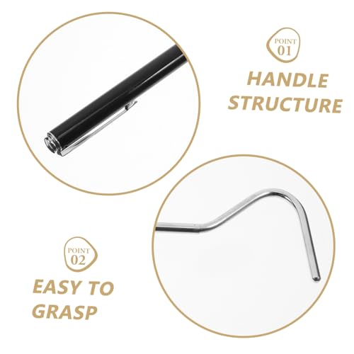 Stainless Steel Retractable Reptile Hook Professional Snake Catcher Tool for Safe Handling of Reptiles Lightweight and Portable for Snake Enthusiasts and Outdoor Adventures