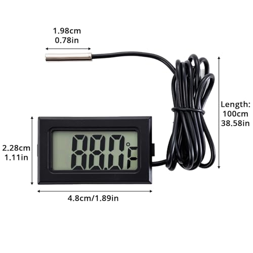 5-Pack Digital LCD Refrigerator Thermometer, Fahrenheit | -50F to 230F range, 0.1 degree resolution, for refrigerator and water temperature monitoring