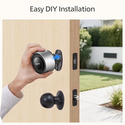 Philips WiFi Smart Retrofit Lock, Update Your Existing Deadbolt, Built-in WiFi, App Remote Control, Smart Deadbolt with Voice Control, Real-Time Notification, Auto Lock, Interior Knob, Sliver - color: Sliver, size: WiFi Deadbolt