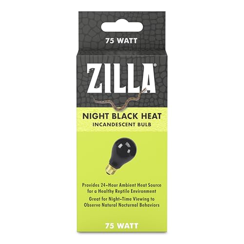 Zilla Incandescent Bulb, Night Black, Ideal for Nocturnal Reptile Species - size: 75 Watts, style: Night Black