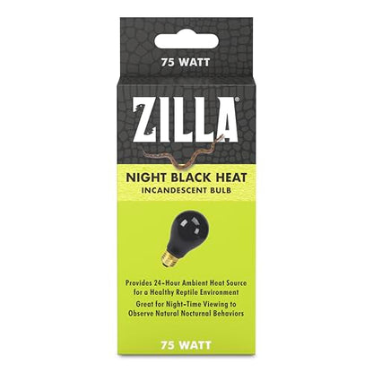 Zilla Incandescent Bulb, Night Black, Ideal for Nocturnal Reptile Species - size: 75 Watts, style: Night Black