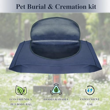 Eco Friendly Pet Body Bag with Handle，Pet Burial Box for Every Breed Size， Animal Body Bag for Burial and Cremation (L)
