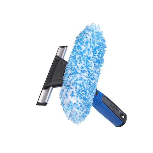 Unger Professional Connect and Clean 2-in-1 Squeegee and Scrubber, 6” Window Cleaning Tool, Commercial and Residential Use, Washer Cleaner Supplies to Remove Excess Water and Dry - size: 6-inch, style: 6" 2-in-1 Window Cleaner II