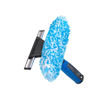 Unger Professional Connect and Clean 2-in-1 Squeegee and Scrubber, 6” Window Cleaning Tool, Commercial and Residential Use, Washer Cleaner Supplies to Remove Excess Water and Dry - size: 6-inch, style: 6" 2-in-1 Window Cleaner II