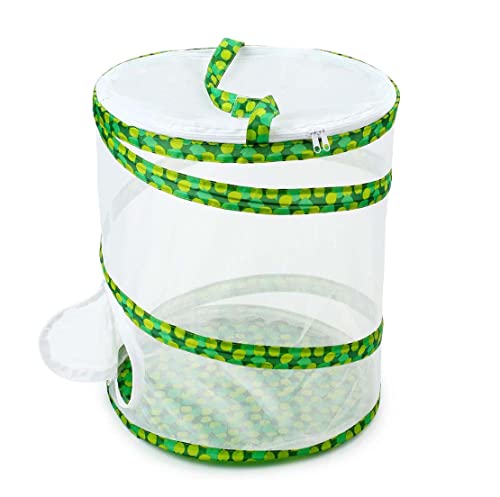 Butterfly and Insect Garden Habitat Mesh Cage Collapsible Design, Bug Terrarium Pop Up 12" x 14" Tall