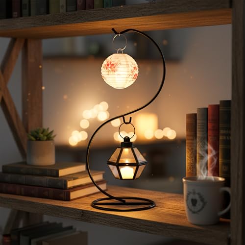 Ornament Display Stand Iron Pothook for Hanging Glass Globe Air Plant Terrarium Disco Witch Ball Christmas and Home Wedding Office Party Decoration Black Hanger Rack Hook Tree Flower Pot Holder