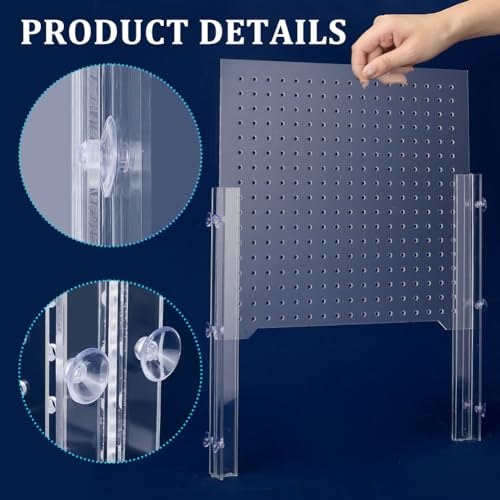 UNICRAFTALE Acrylic Fish Tank Divider Transparent Aquarium Divider Adjustment Clear Fish Tank Separator Set with 12Pcs Suction Cups Fishes Tanks Separator for Betta Fishes 10.98"x11"x0.12"