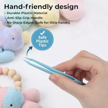 Zelphvt 12 Pcs Crafting Tweezers，4.5 Inch Straight Sticker Tweezers Jewelry Tweezer for DIY Baking Decoration Reptile Feeding Scrapbooking
