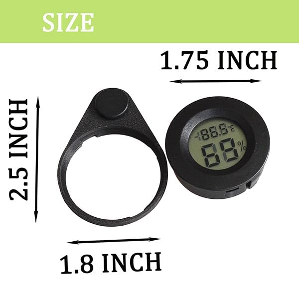 2Pcs Magnetic Reptile Thermometer and Humidity Gauge for Jumping Spider Enclosure Accessories Digital Thermometer Hygrometer for Reptile Tank, Gecko, Bearded Dragon (Teardrop-Shaped)