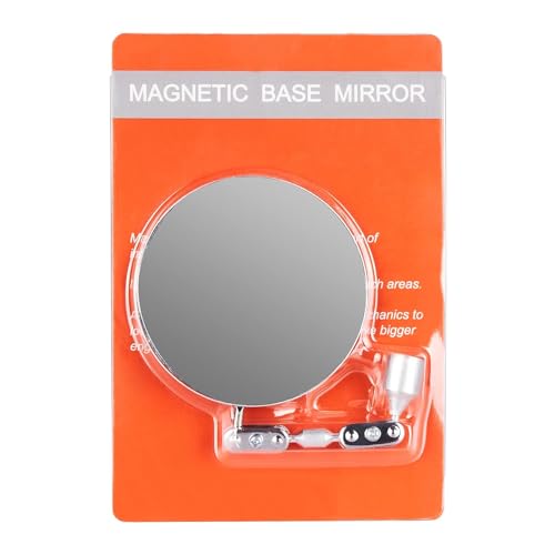 HARDK Magnetic Base Inspection Mirror Welding Mirror - Swivel Angle Ball Joint Antenna Mirror-3.35 Inch Diameter - size: 3.35 inch