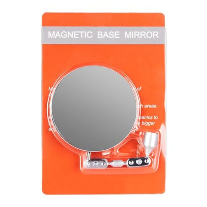 HARDK Magnetic Base Inspection Mirror Welding Mirror - Swivel Angle Ball Joint Antenna Mirror-3.35 Inch Diameter - size: 3.35 inch