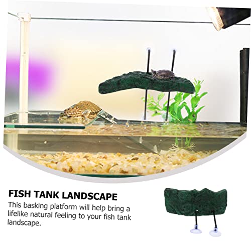 POPETPOP 1 Set Turtle Basking Platform Reptile Tank Accessory for Water Turtles Frogs and Lizards Suction Cup Design for Easy Installation Multi Functional Crawling and Sunbathing Area