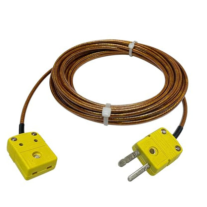 K Type Thermocouple Extension Cable 197in/5.5 Yards | Brown Wire PVC Coating Polyimide Construction Temperature Range: 0°F–1300°F - size: 197in/5.5 yards