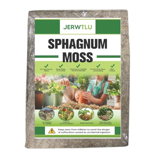 Natural Long Fiber Sphagnum Moss 1196QT for Orchid Potting Mix, and Moss Pole for Plants Indoor. Ideal for Propagating Plants, Maintaining Humidity for Reptiles, Isopods in Paludarium (22 lb) - size: 22 LB
