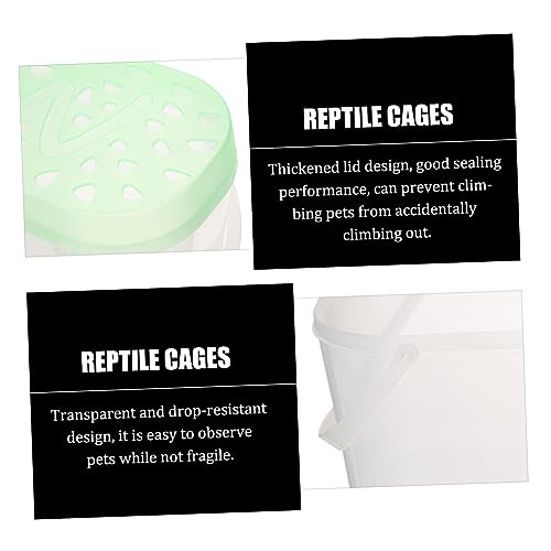YARNOW 2pcs Portable Hamster Boxes and Turtle Containers with Thickened Lid Reptile Cages for Travel Comfortable Ventilation Design - color: Green