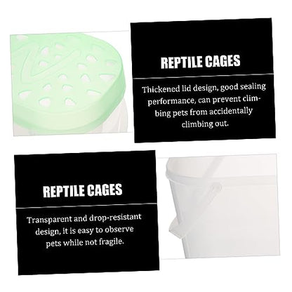 YARNOW 2pcs Portable Hamster Boxes and Turtle Containers with Thickened Lid Reptile Cages for Travel Comfortable Ventilation Design - color: Green