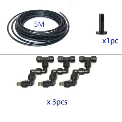 360 Adjustable Universal Spray Misting Nozzle Kit with 5M Hose for Garden Greenhouse Irrigation System Aquarium Reptile Humidity(5M 3 Foggers) - color: 5M 3 Foggers