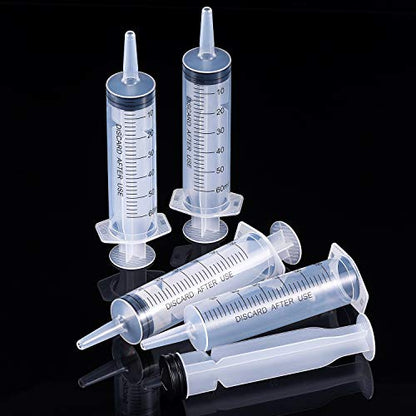Frienda 4 Packs Syringes Without Needles,60 Ml | Large Plastic Measuring Tools for Food, Horse Care, Lab Dispensing, Graduated Markings, Reusable Multipurpose Applicators - size: 60 ml