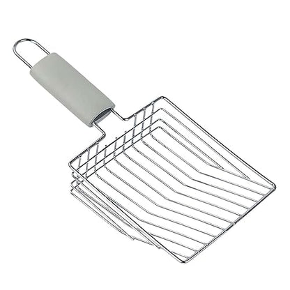 Easy Litter Metal Mesh Cat Litter Scoop, 9.65 × 5.51 in, Ergonomic Handle Sifter for Cat Boxes and Reptile Terrariums